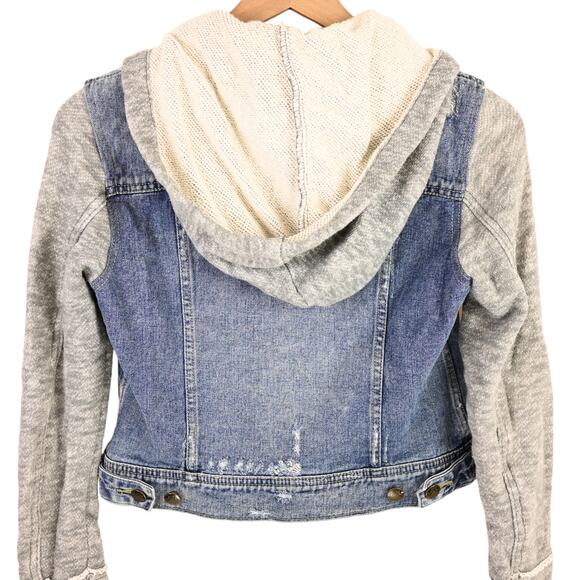 Free People Denim Knit Hooded Jacket, XS - Picture 6 of 9
